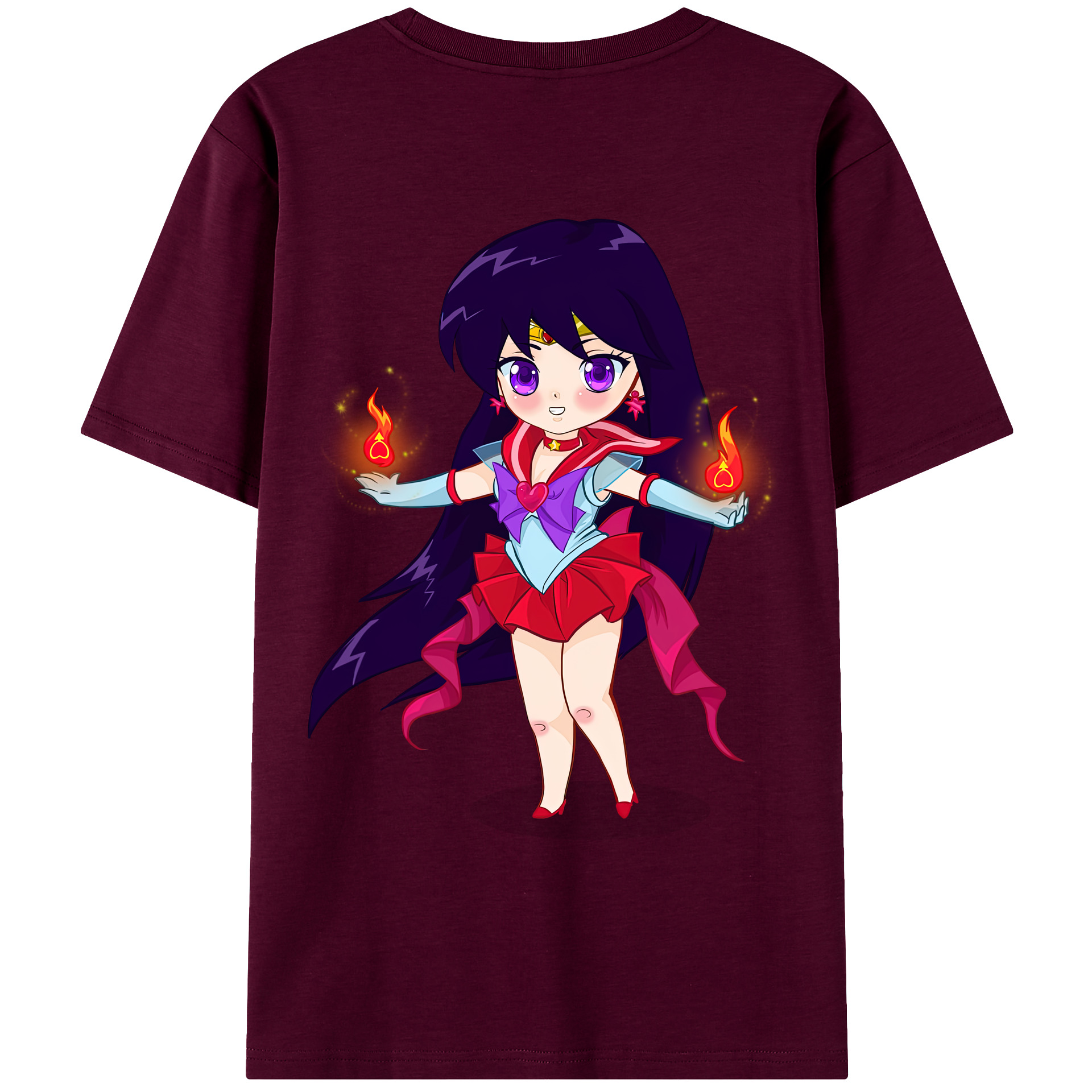 （画像用） 美少女戦士セーラームーン 火野レイ ひの レイ Sailor Moon Hino Rei （セーラーマーズ,Sailor Mars） レディース半袖Tシャツ(バックプリント)